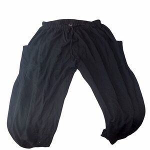 Black Wide-Leg Harem Pants